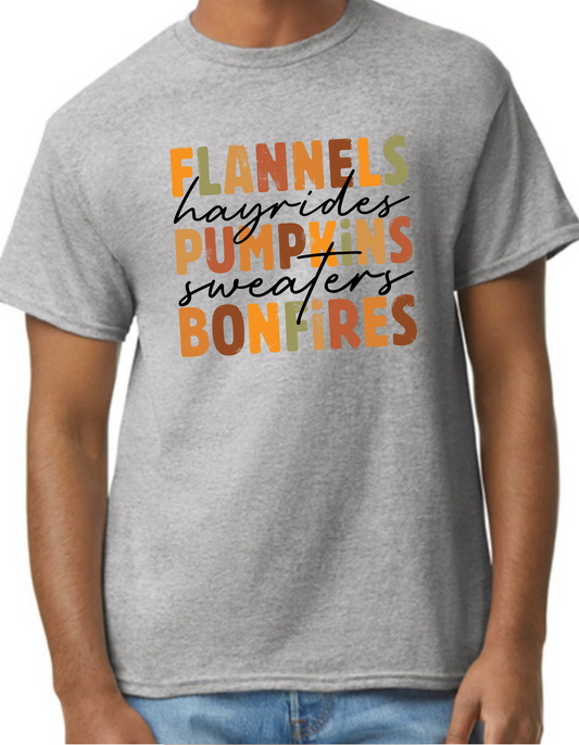 Flannels, Hayrides, Pumpkins Graphic Tee