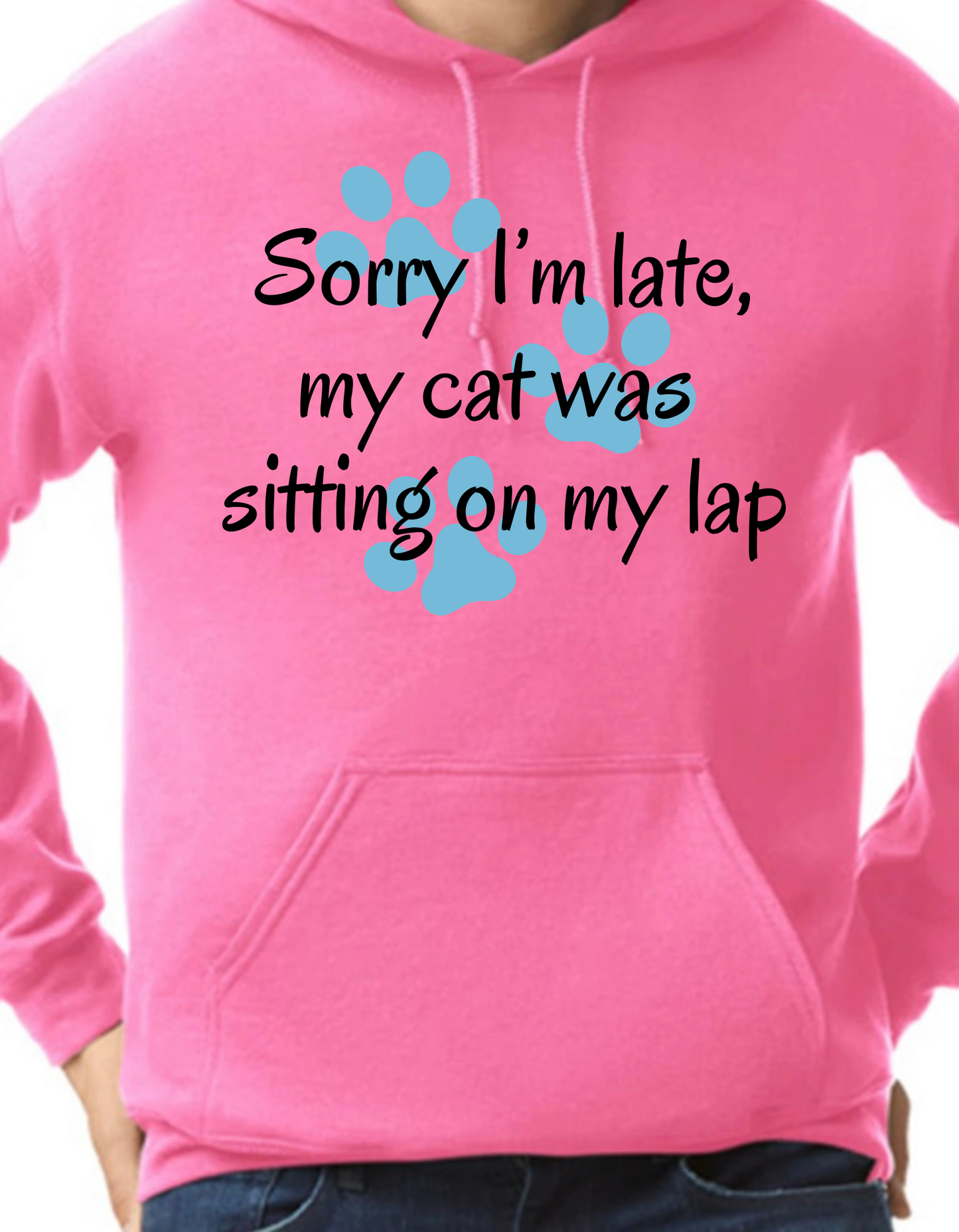 Sorry I’m Late, My Cat was Sitting on my Lap Hoodie