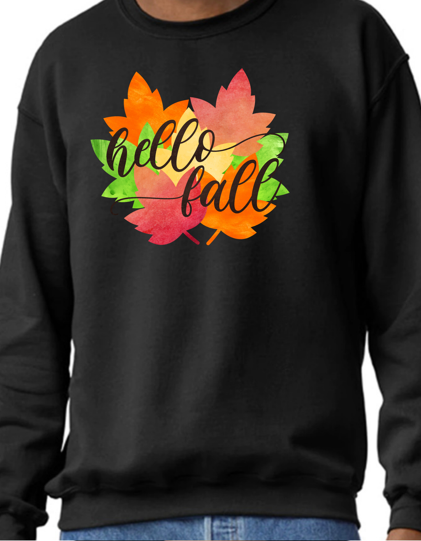 Hello Fall Leaves Crewneck