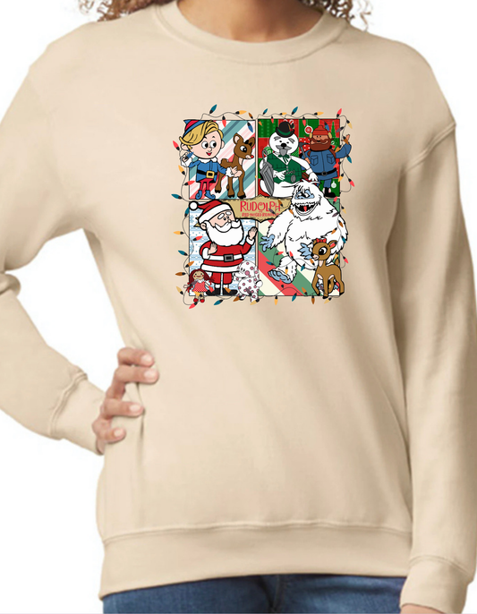 Rudolph the Red Nosed Reindeer Characters Crewneck