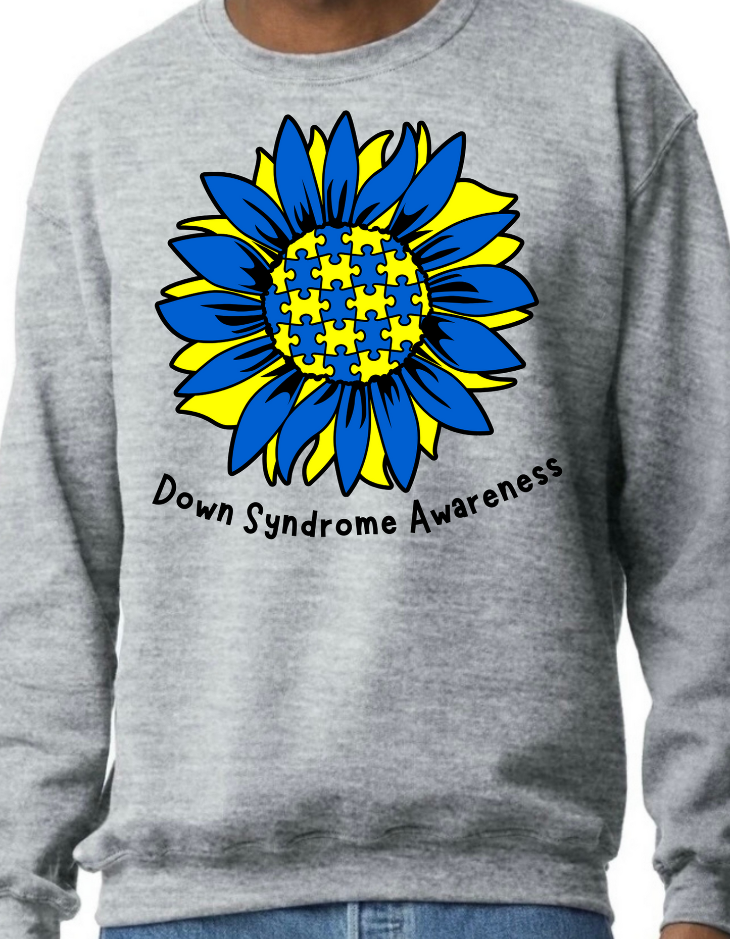 Down Syndrome Awareness Sunflower Crewneck