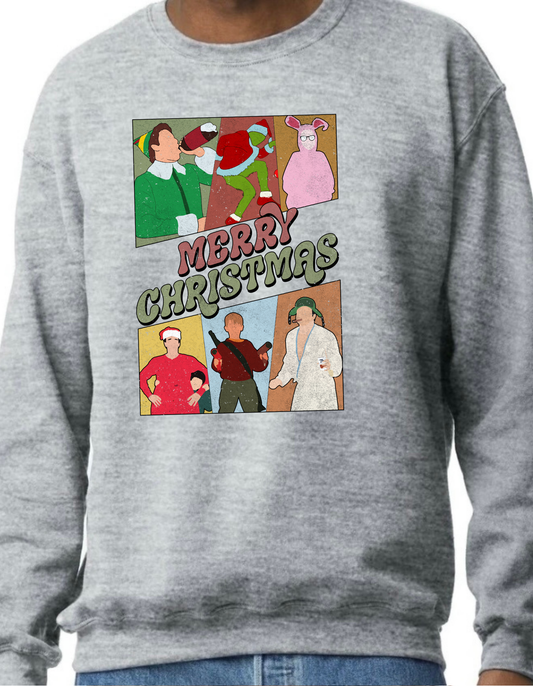 Merry Christmas Characters Crewneck