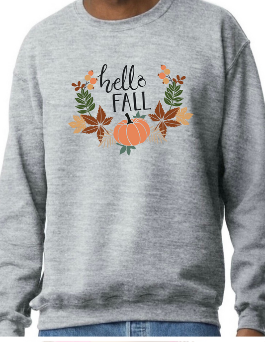 Hello Fall Leaves Crewneck