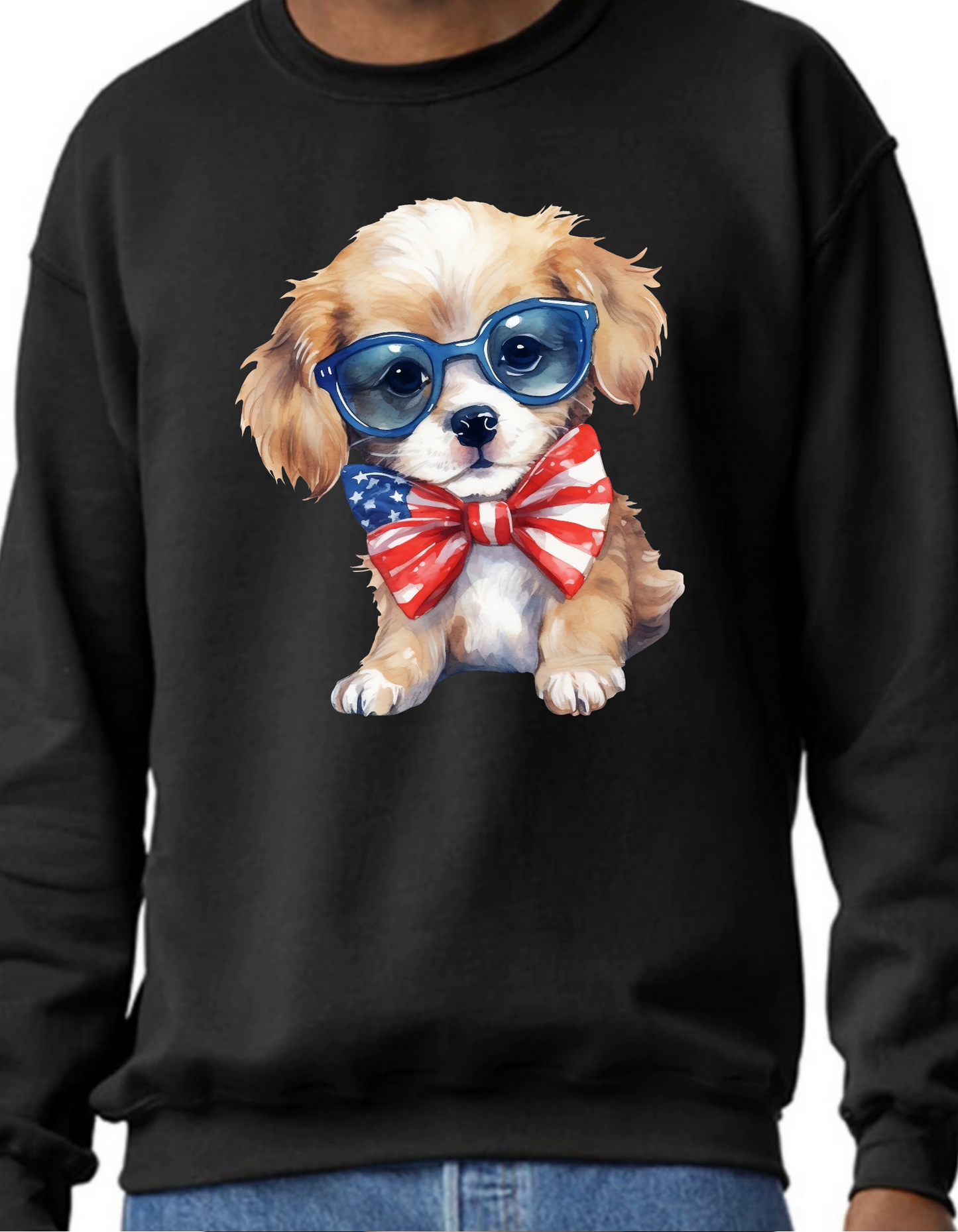 Patriotic Dog Crewneck