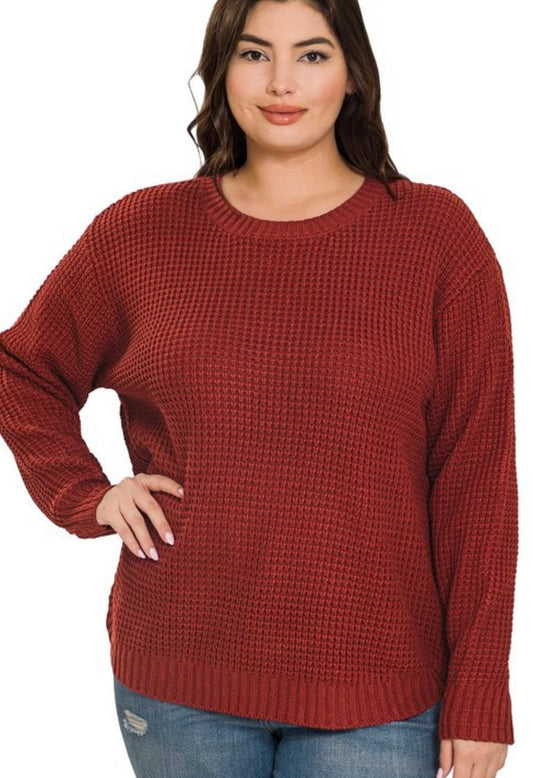Basic Round Neck Sweater Plus