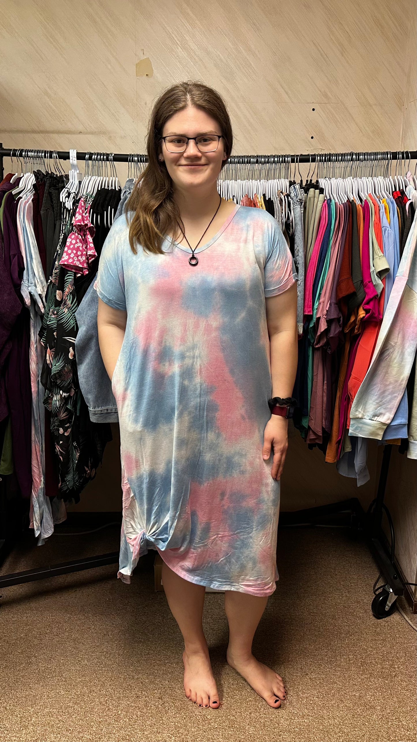 Tie Dye Long T-Shirt Dress