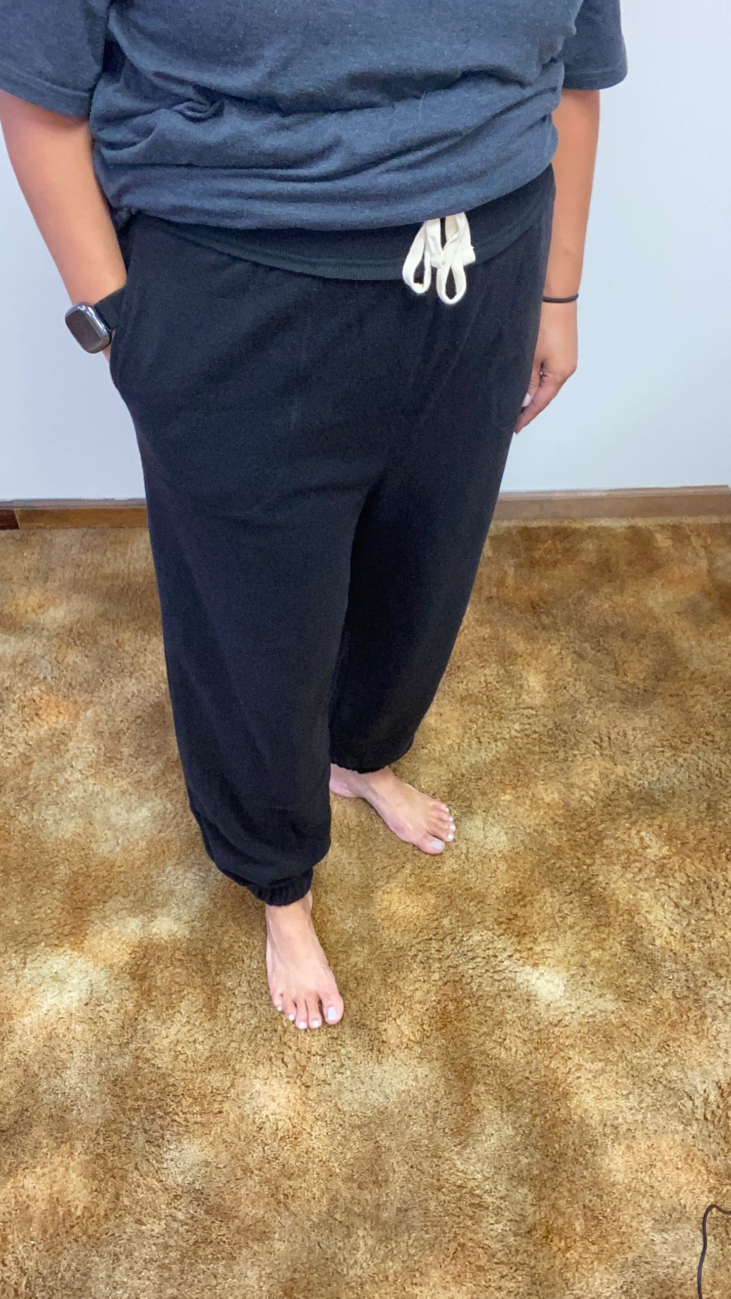 Reversed Fleece Joggers With Pockets