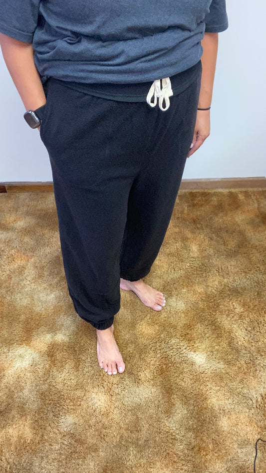 Reversed Fleece Joggers With Pockets