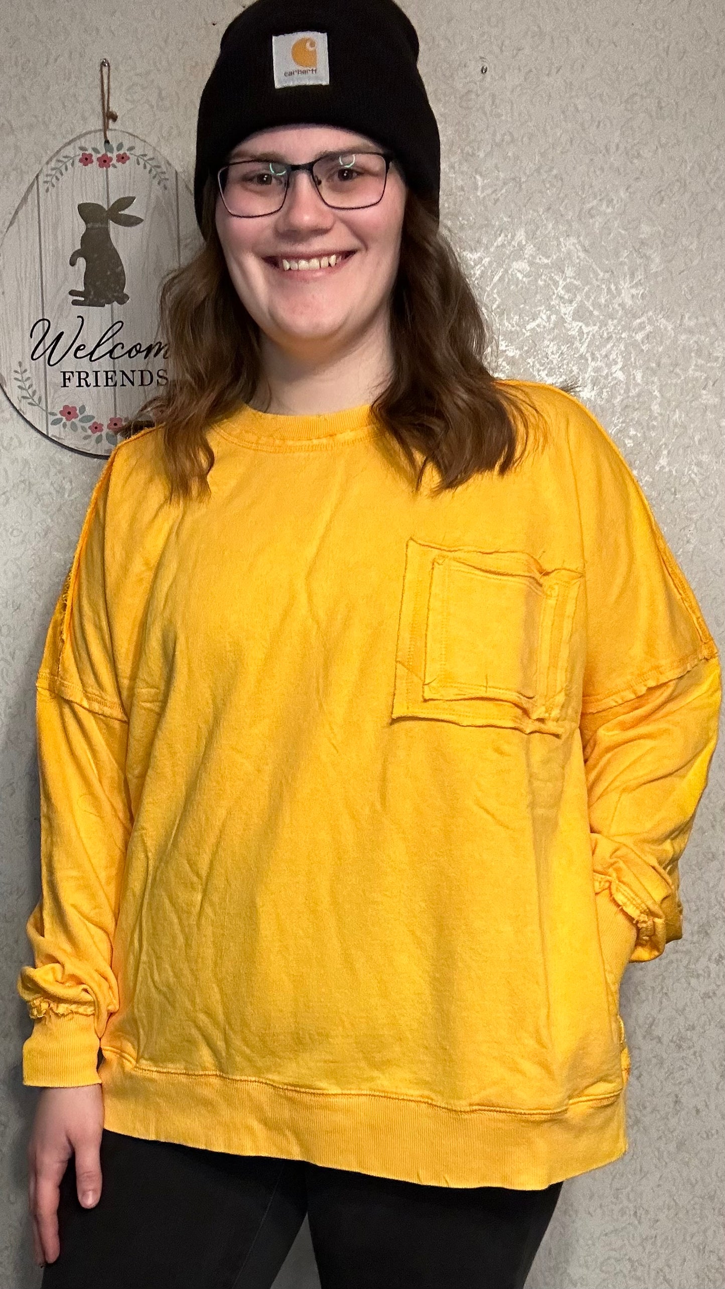 Yellow Distressed Longsleeve