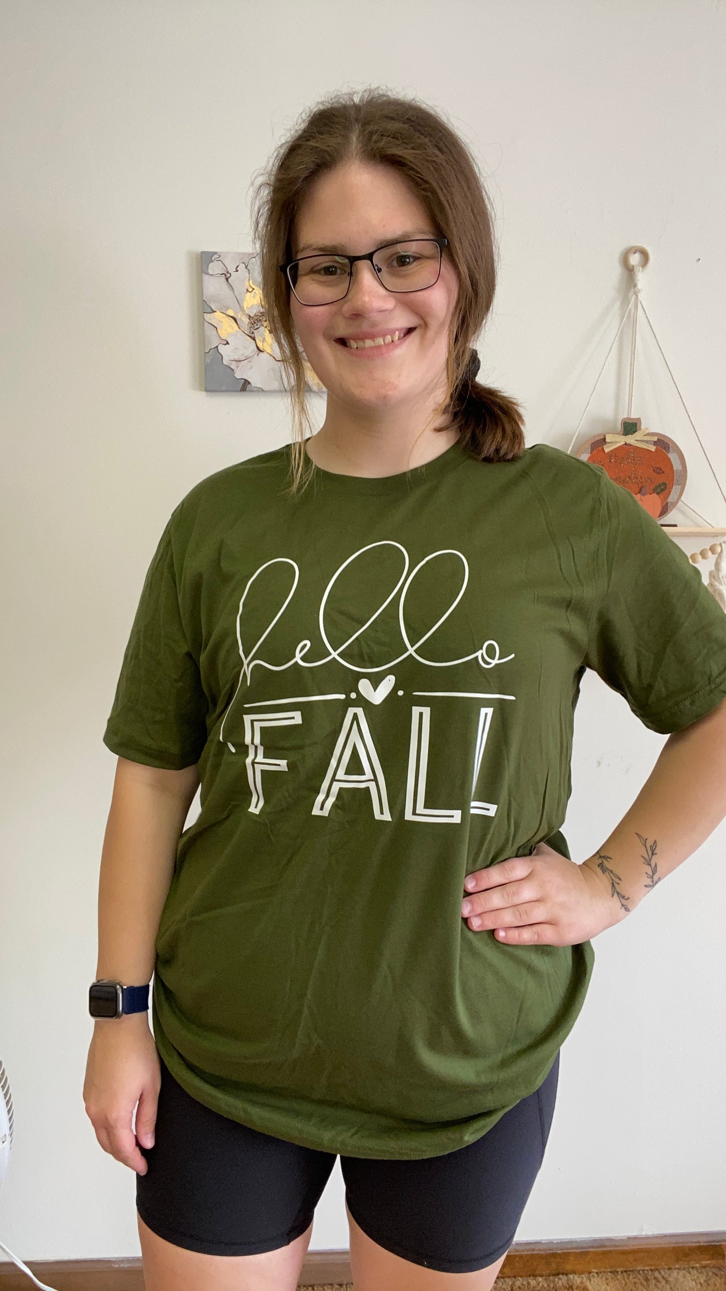 Hello Fall Heart Graphic Tee